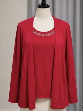 Basic Editions Red Top One Piece with Navy Label